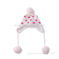 Custom Earflap Hats Winter Outdoor 100% Acrylic Earflaps Pom Pom hat Manufactory